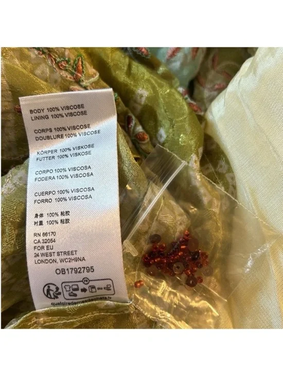 Free People Small Dress Into The Nights Maxi Embroidered lined boho - Picture 11 of 11